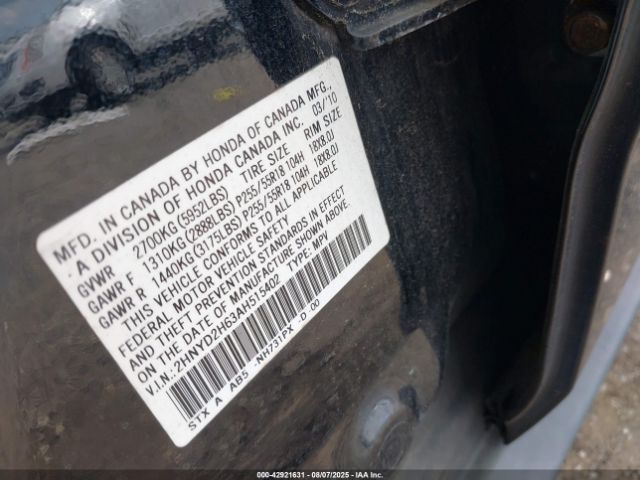 2010 ACURA MDX 2HNYD2H63AH515402 Photo 8