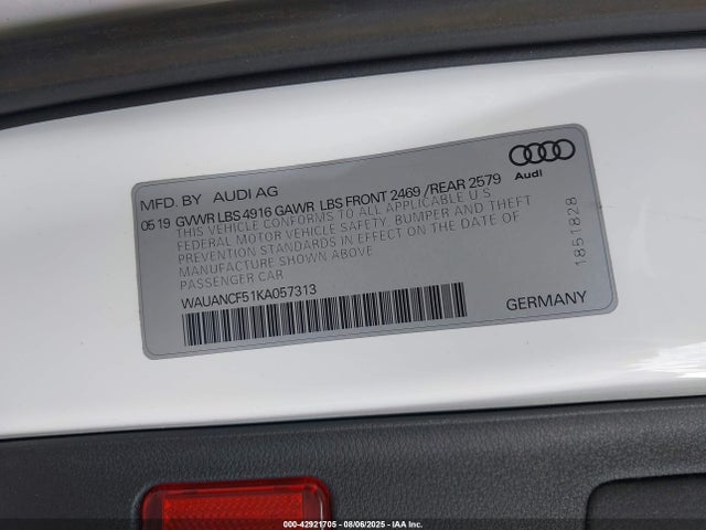 2019 AUDI A5 WAUANCF51KA057313 Photo 8