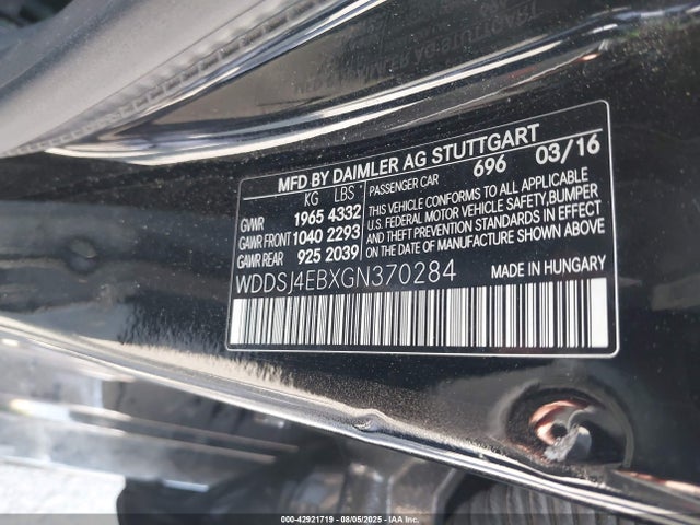 WDDSJ4EBXGN370284 Mercedes-Benz CLA-Class