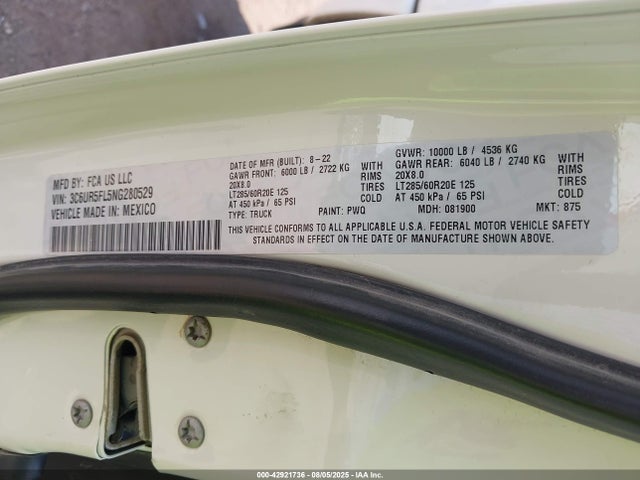 RAM 2500 2022 3C6UR5FL5NG280529 Image 9