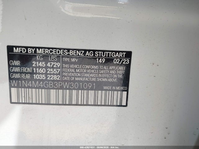 W1N4M4GB3PW301091 Mercedes-Benz m260