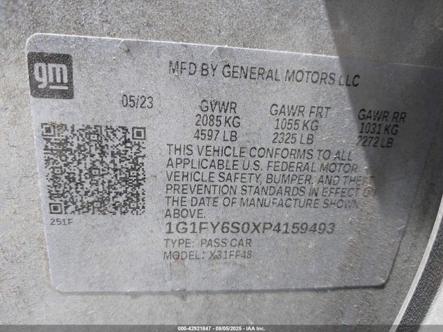 1G1FY6S0XP4159493 Chevrolet 2023