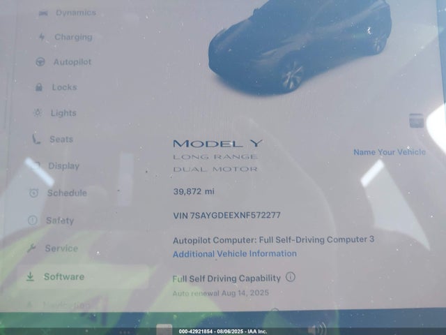 7SAYGDEEXNF572277 Tesla Model Y