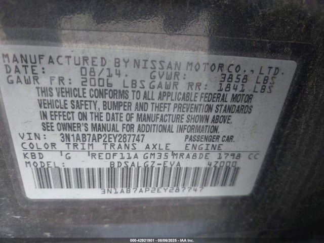 Nissan 2014 2014 3N1AB7AP2EY287747 Image 9