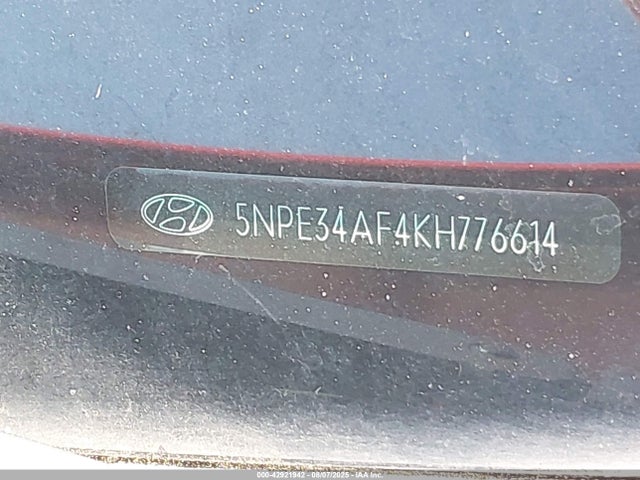 Aukcja sprzedaży 2019 Hyundai Sonata Sel, vin: 5NPE34AF4KH776614, numer aukcji: 42921942