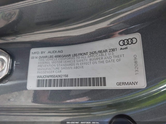 2014 AUDI A5 WAUCFAFR5EA062158 Photo 8