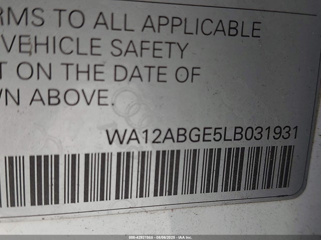 2020 AUDI E-TRON SPORTBACK WA12ABGE5LB031931 Photo 8