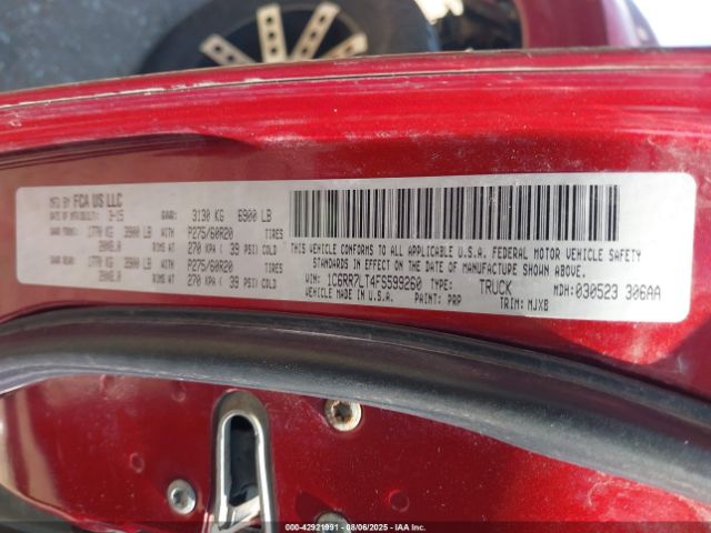 2015 RAM 1500 1C6RR7LT4FS599260 Photo 8