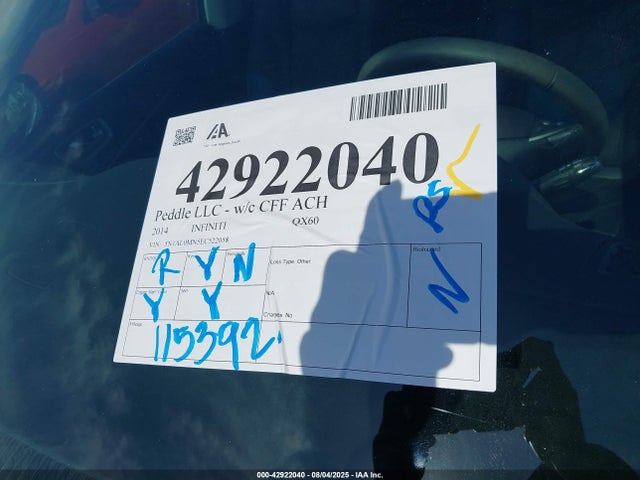 5N1AL0MN5EC522058 Infiniti 2014