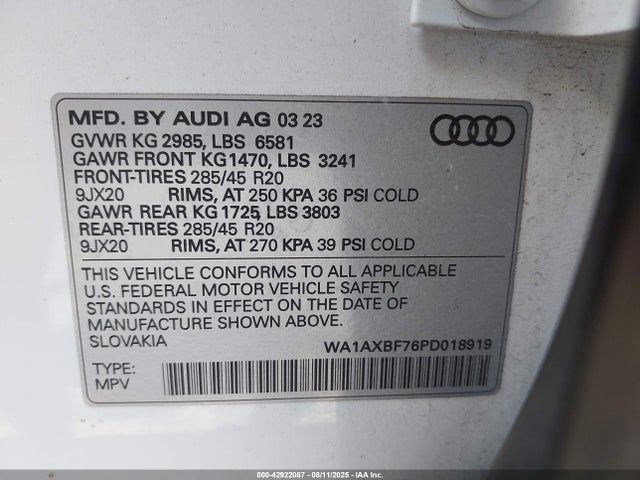 2023 AUDI Q7 WA1AXBF76PD018919 Photo 8