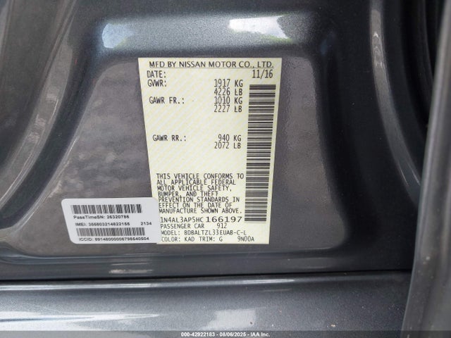 Nissan 2017 2017 1N4AL3AP5HC166197 Image 9