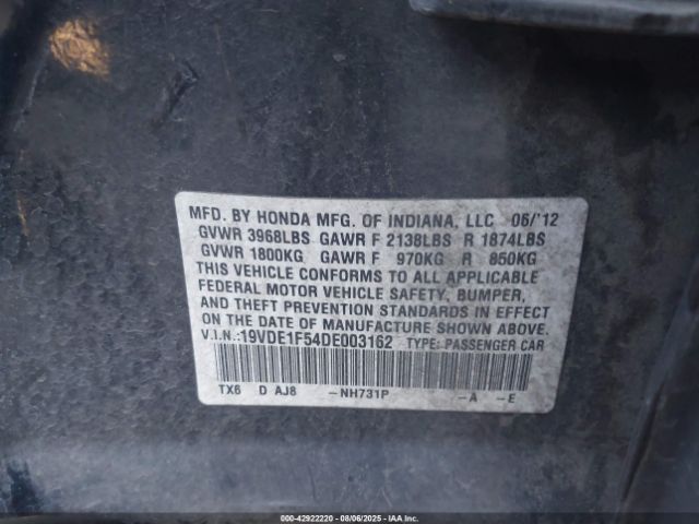 2013 ACURA ILX 19VDE1F54DE003162 Photo 8