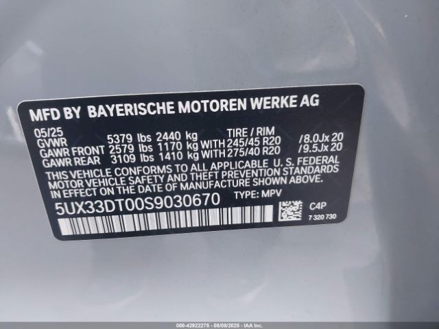 2025 BMW X4 5UX33DT00S9030670 Photo 8