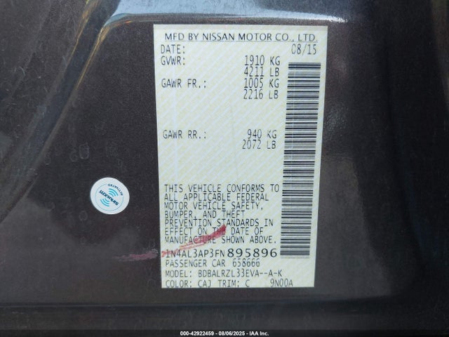 1N4AL3AP3FN895896 Nissan 2015