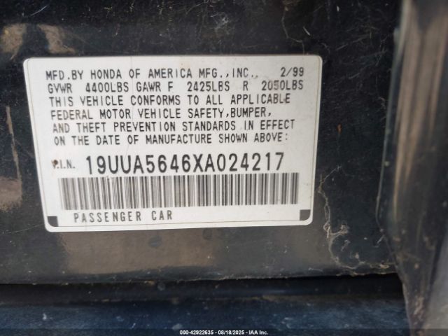 1999 ACURA TL 19UUA5646XA024217 Photo 8