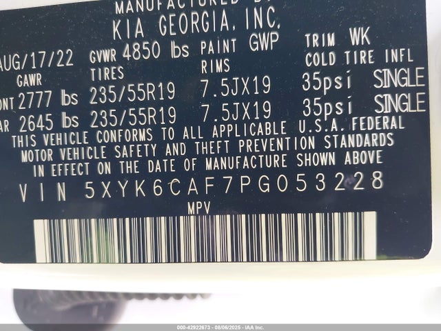 KIA gdi theta iii 2023 5XYK6CAF7PG053228 Image 9
