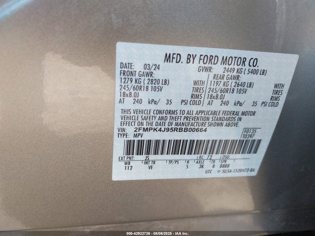 Ford gtdi 2024 2FMPK4J95RBB00664 Image 9