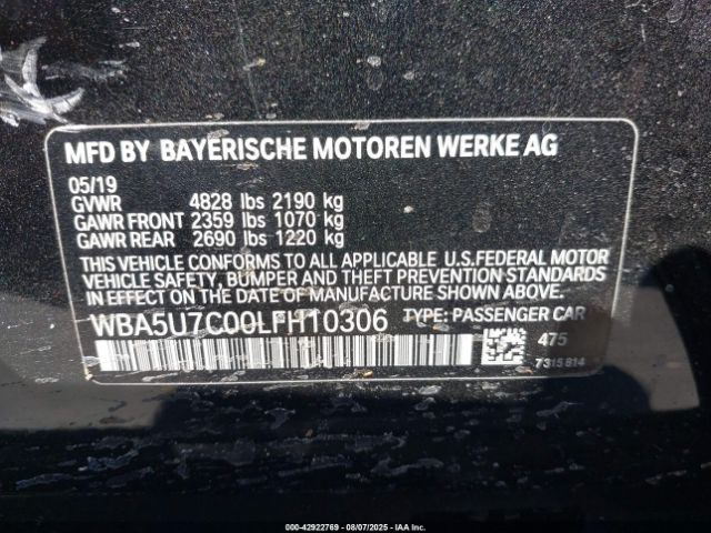 2020 BMW 3 SERIES WBA5U7C00LFH10306 Photo 8