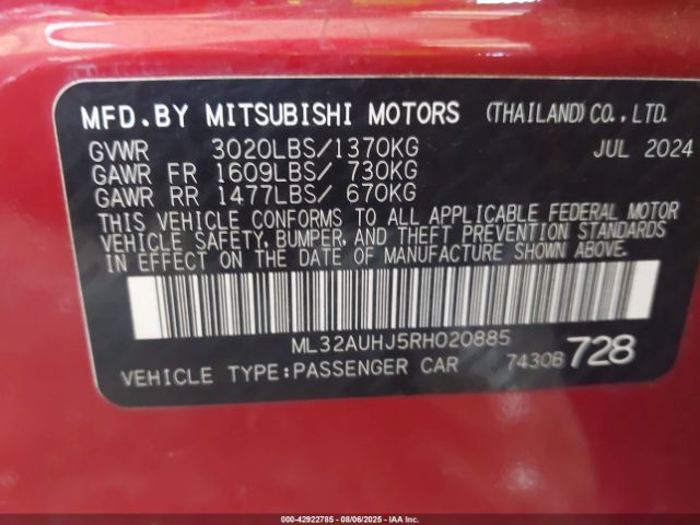 2024 MITSUBISHI MIRAGE ML32AUHJ5RH020885 Photo 8