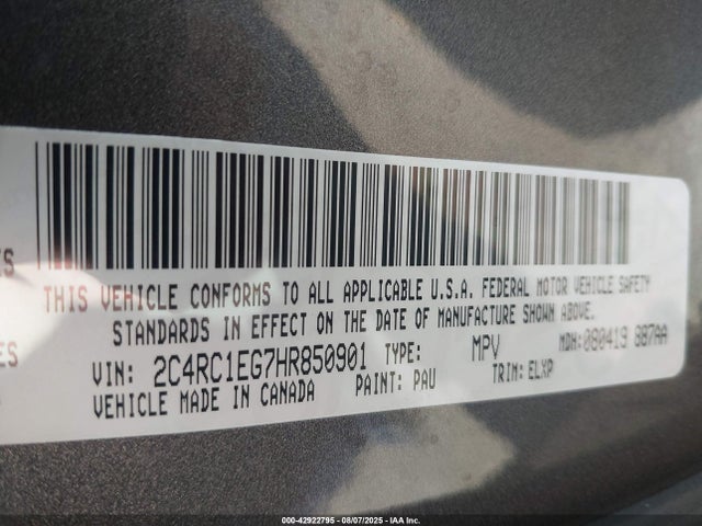 2C4RC1EG7HR850901 Chrysler Pacifica