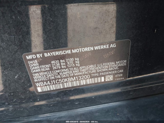 BMW 430I 2019 WBA4J1C50KBM13200 Image 9