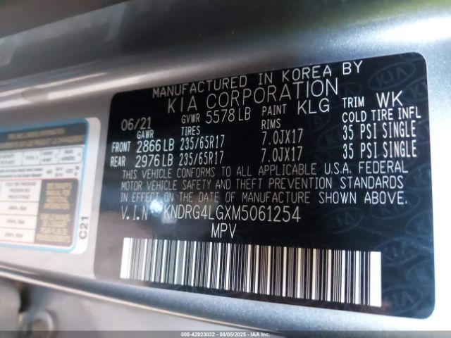 2021 KIA SORENTO HYBRID KNDRG4LGXM5061254 Photo 8