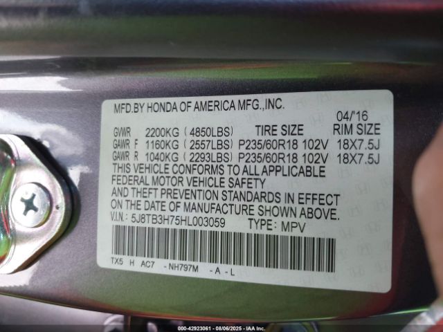 2017 ACURA RDX 5J8TB3H75HL003059 Photo 8