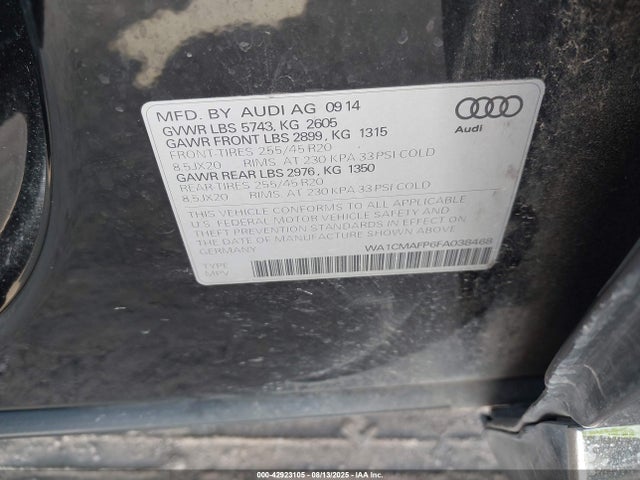 2015 AUDI Q5 WA1CMAFP6FA038468 Photo 8