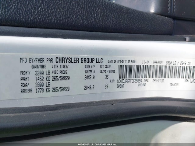 Dodge 2015 2015 1C4RDJAG7FC689894 Image 9