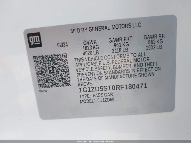 2024 CHEVROLET MALIBU 1G1ZD5ST0RF180471 Photo 8