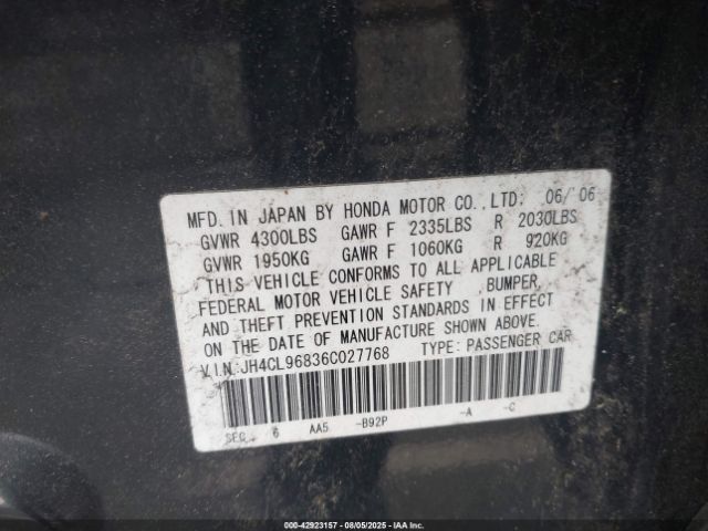 2006 ACURA TSX JH4CL96836C027768 Photo 8