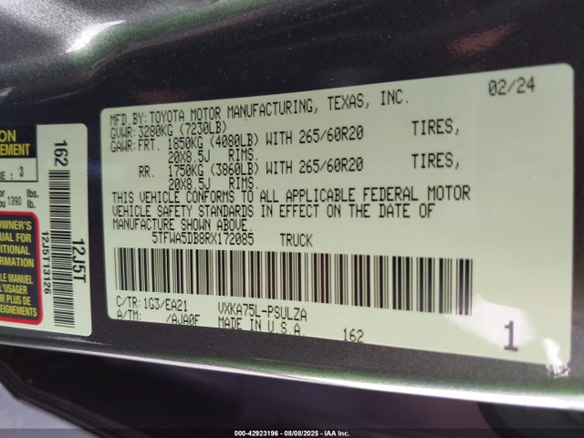 Toyota v35a-fts 2024 5TFWA5DB8RX172085 Image 9