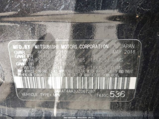 2018 MITSUBISHI ECLIPSE CROSS JA4AT4AA3JZ067287 Photo 8