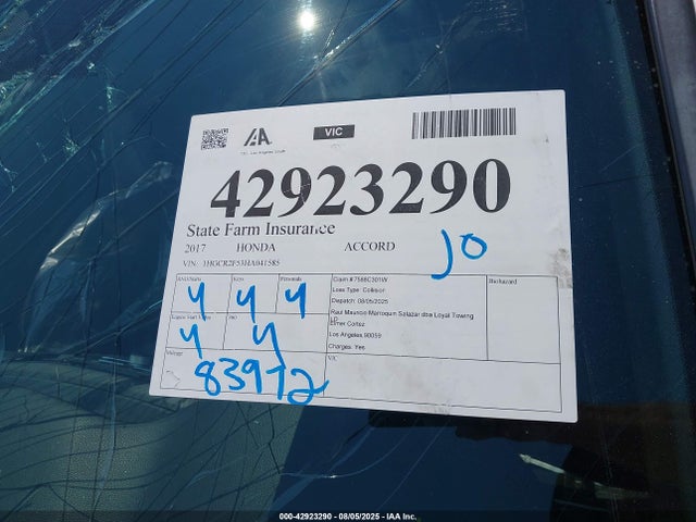 Honda Accord Sport 2017 1HGCR2F53HA041585 Image 18