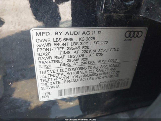 2018 AUDI Q7 WA1VAAF72JD022714 Photo 8