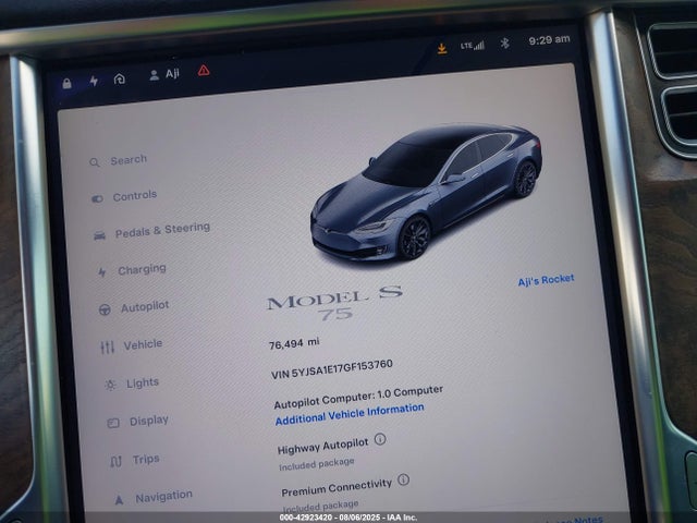 2016 TESLA MODEL S 5YJSA1E17GF153760 Photo 6