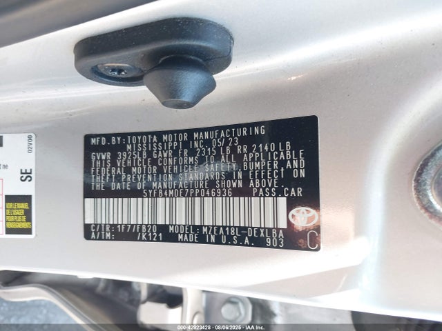 5YFB4MDE7PP046936 Toyota m20a-fks
