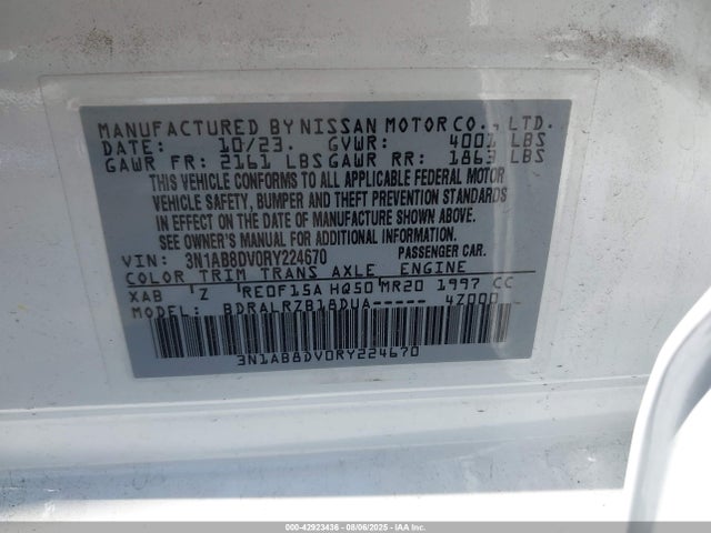 3N1AB8DV0RY224670 Nissan 2024