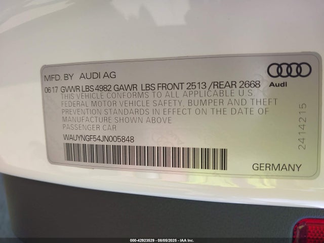 2018 AUDI A5 WAUYNGF54JN005848 Photo 8