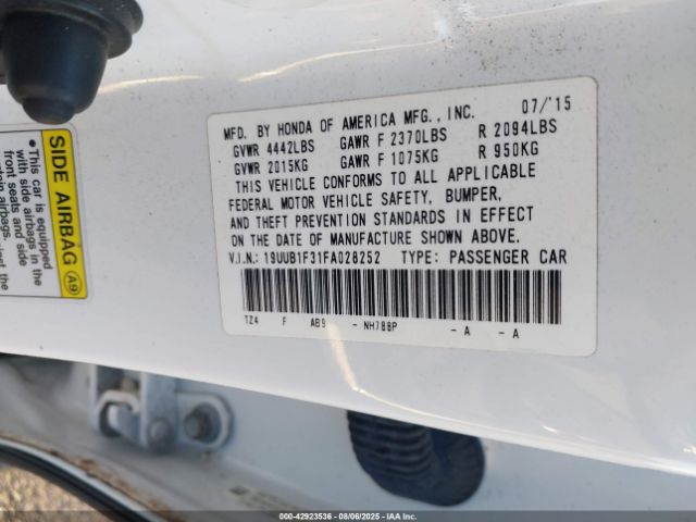 2015 ACURA TLX 19UUB1F31FA028252 Photo 8