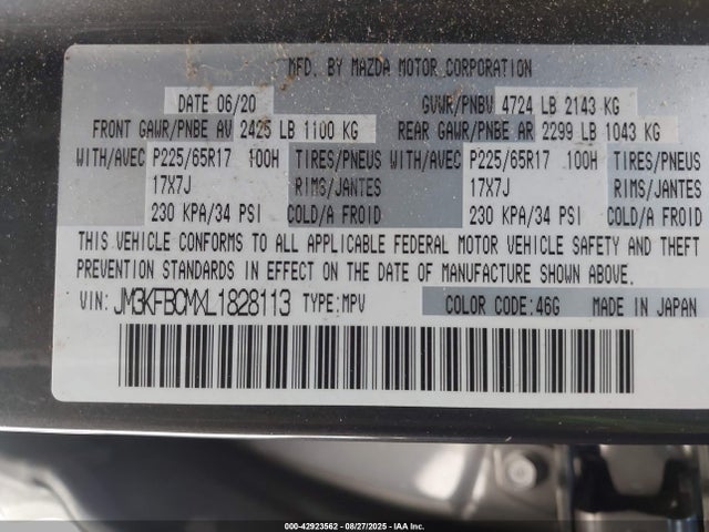 Mazda py cylinder deactivation 2020 JM3KFBCMXL1828113 Image 9