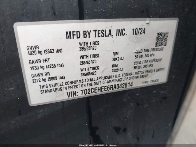 2024 TESLA CYBERTRUCK 7G2CEHEE6RA042814 Photo 8