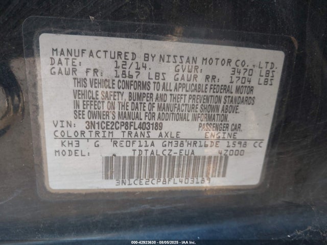 Nissan 2015 2015 3N1CE2CP8FL403189 Image 9