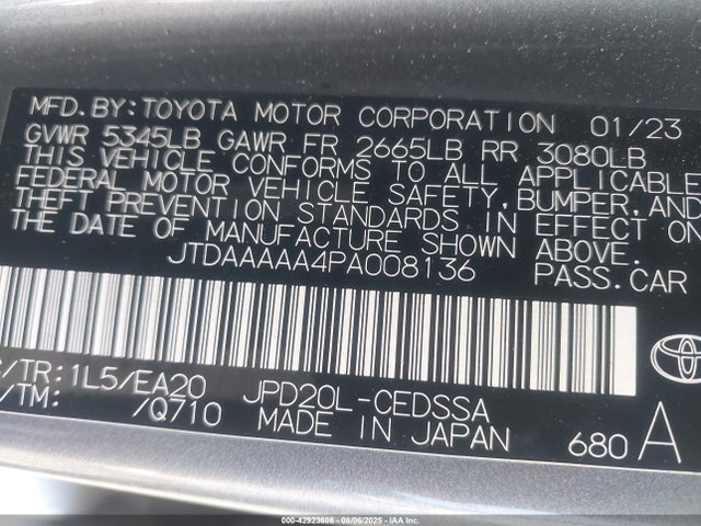 Toyota Mirai 2023 JTDAAAAA4PA008136 Image 22