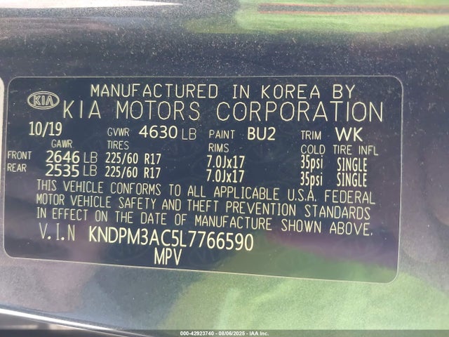 KIA gdi theta ii 2020 KNDPM3AC5L7766590 Image 9