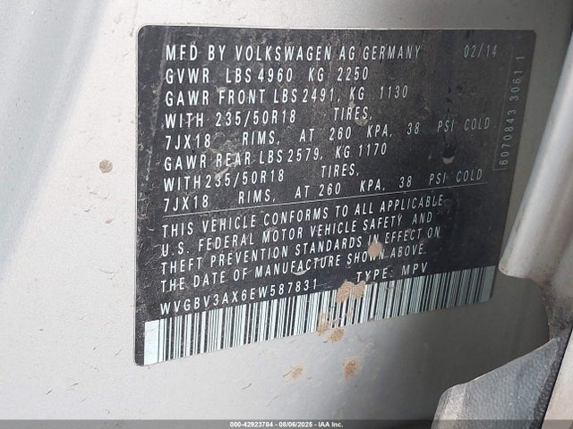 WVGBV3AX6EW587831 Volkswagen 2014