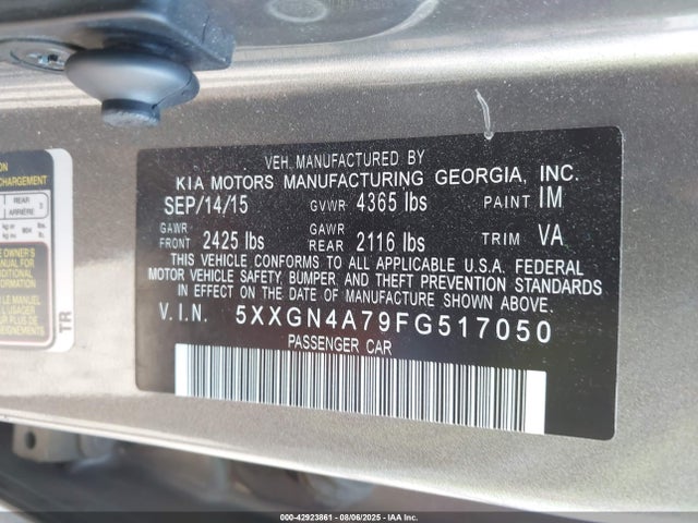 5XXGN4A79FG517050 KIA dohc gdi theta ii