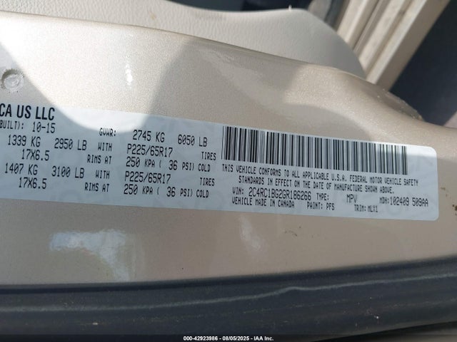 Chrysler 2016 2016 2C4RC1BG2GR186266 Image 9