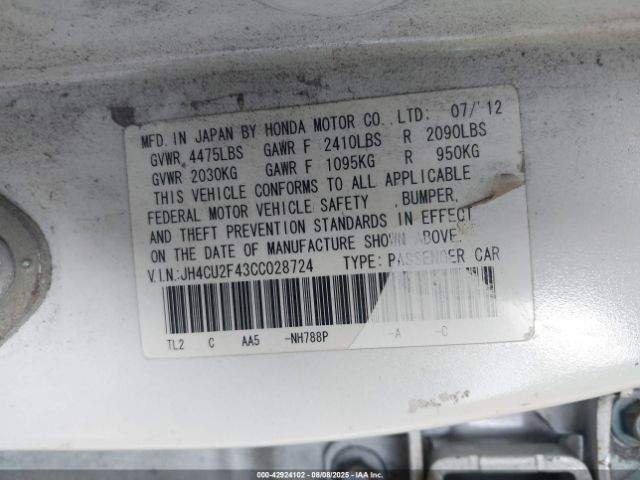 2012 ACURA TSX JH4CU2F43CC028724 Photo 8