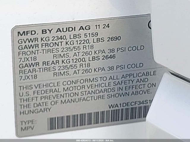 2025 AUDI Q3 WA1DECF34S1020457 Photo 8